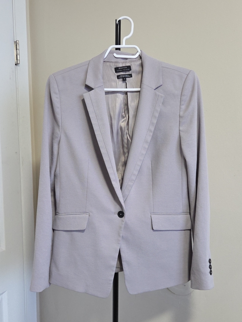 RW&CO. Light Gray Single-Button Women's Blazer